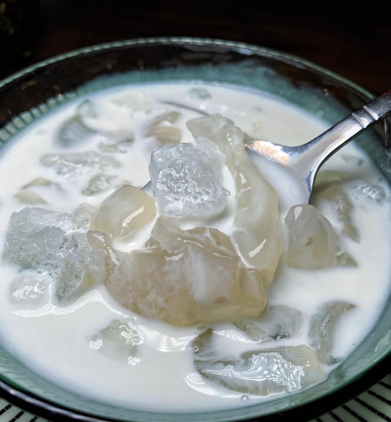Sweet Palm Fruit with Fresh Milk.
